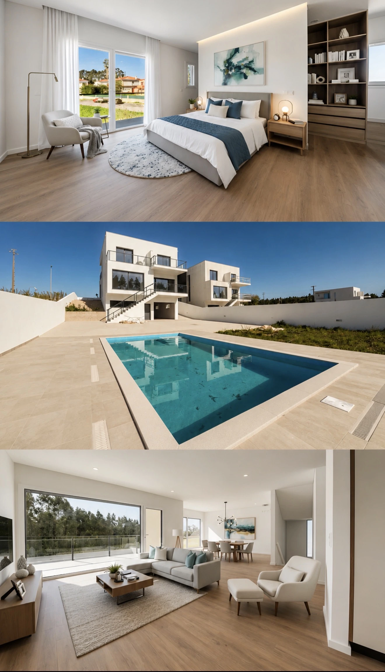 Moradia nova com piscina e jardim — T3 em Benavente